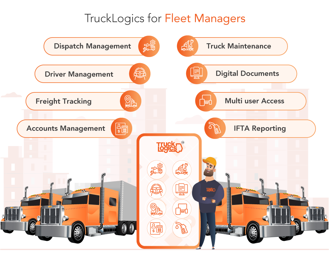 Trucklogics' Truck fleet management solution